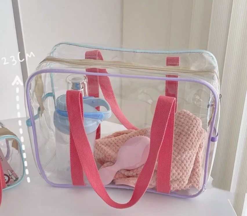 Bolsa de Cosméticos Transparente Impermeable de Gran Capacidad