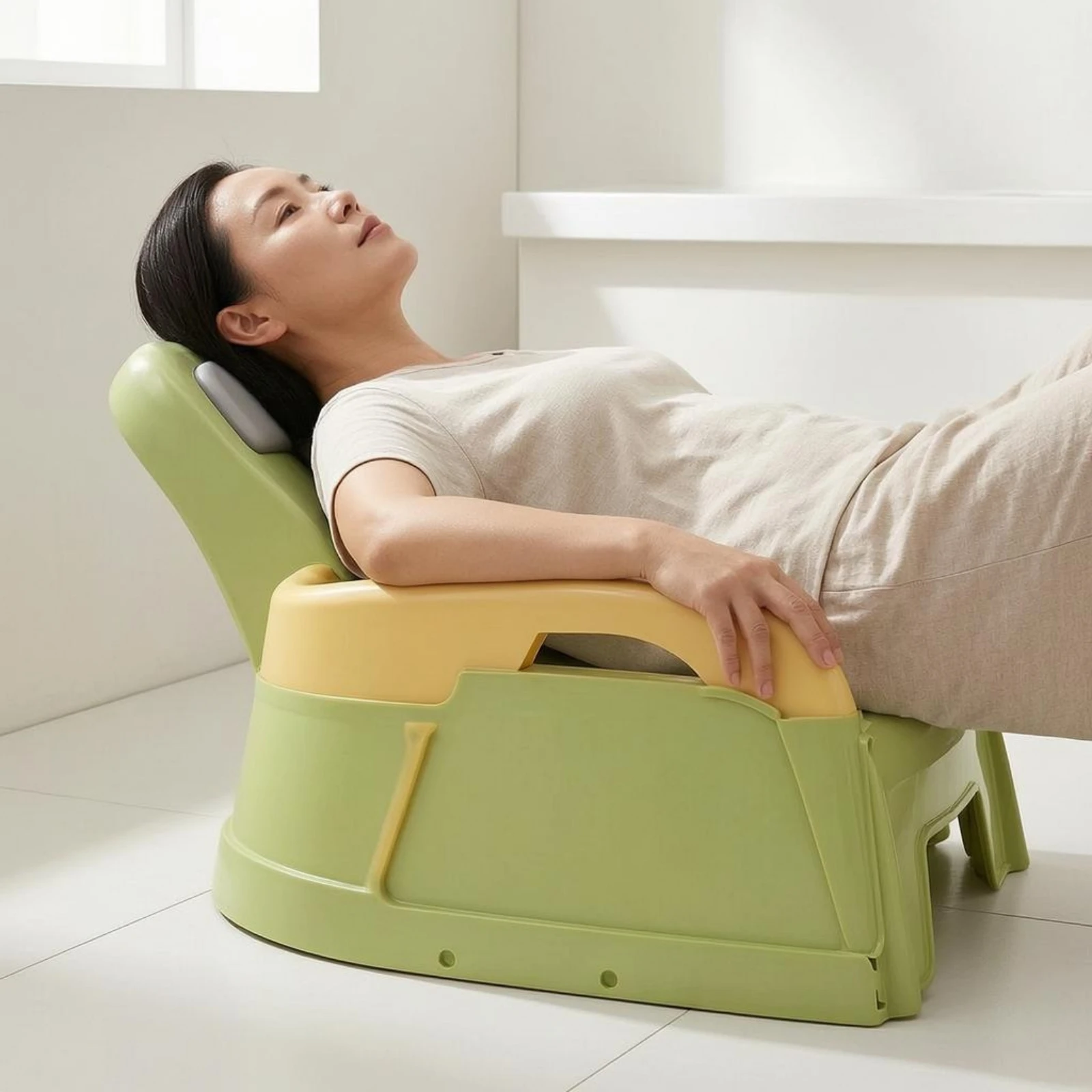 

Foldable Shampoo Chair Rounded Edges Reclining Shampoo Chair Home Furniture Easy to Clean Sturdy Construction
