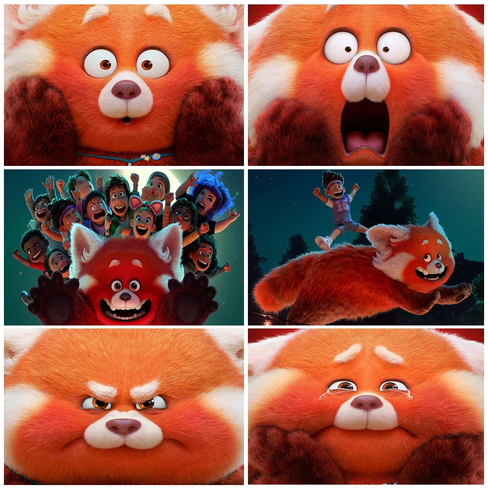 

Disney Turning Red Theme Backdrop Kid Birthday Party Decorations Cute Red Panda Photography Background Poster Props Child Gifts