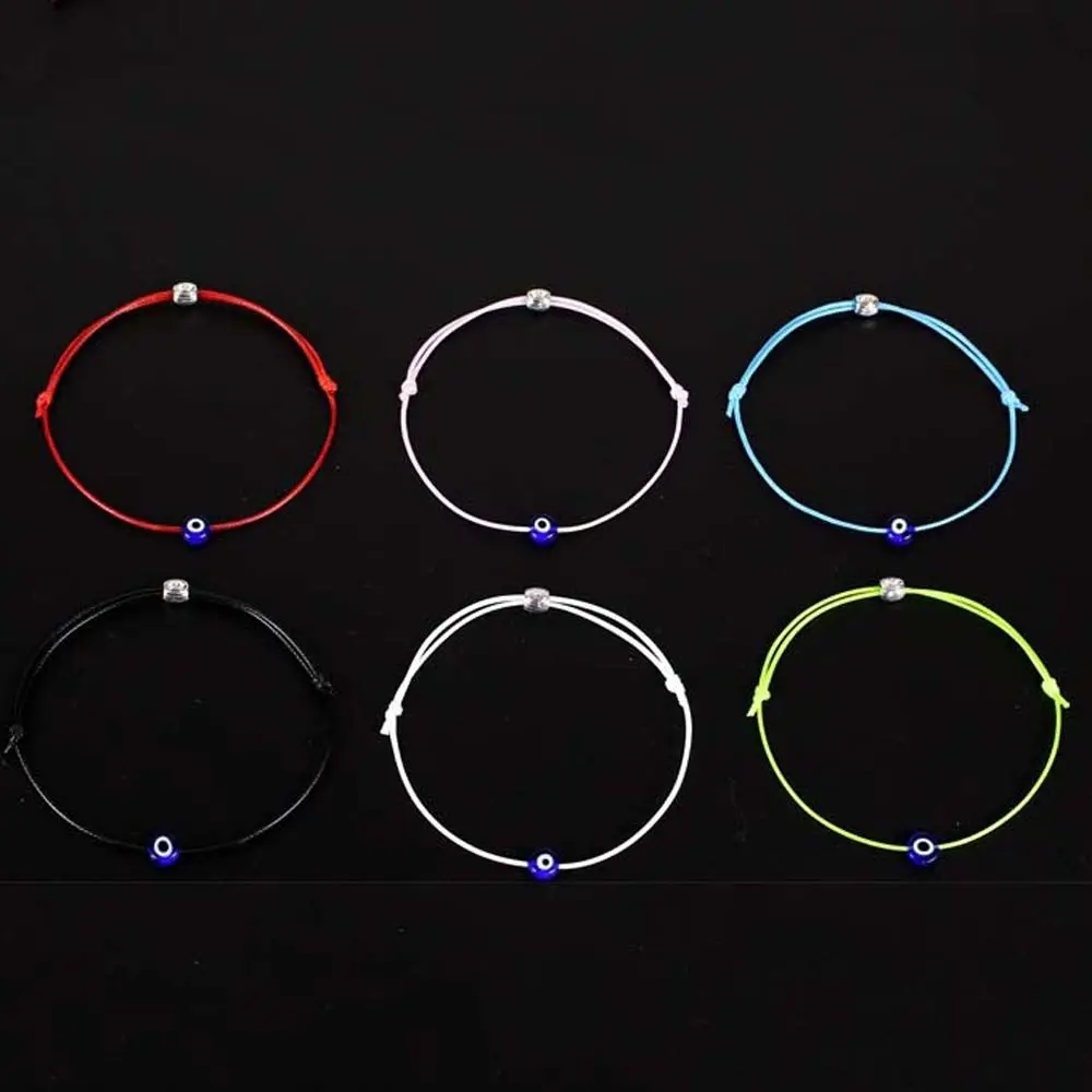 Thin Lucky goods Thread Blue Evil Eye Amulet Adjustable Length Red Color Rope Braided String Rope Jewelry Bangles Bracelets