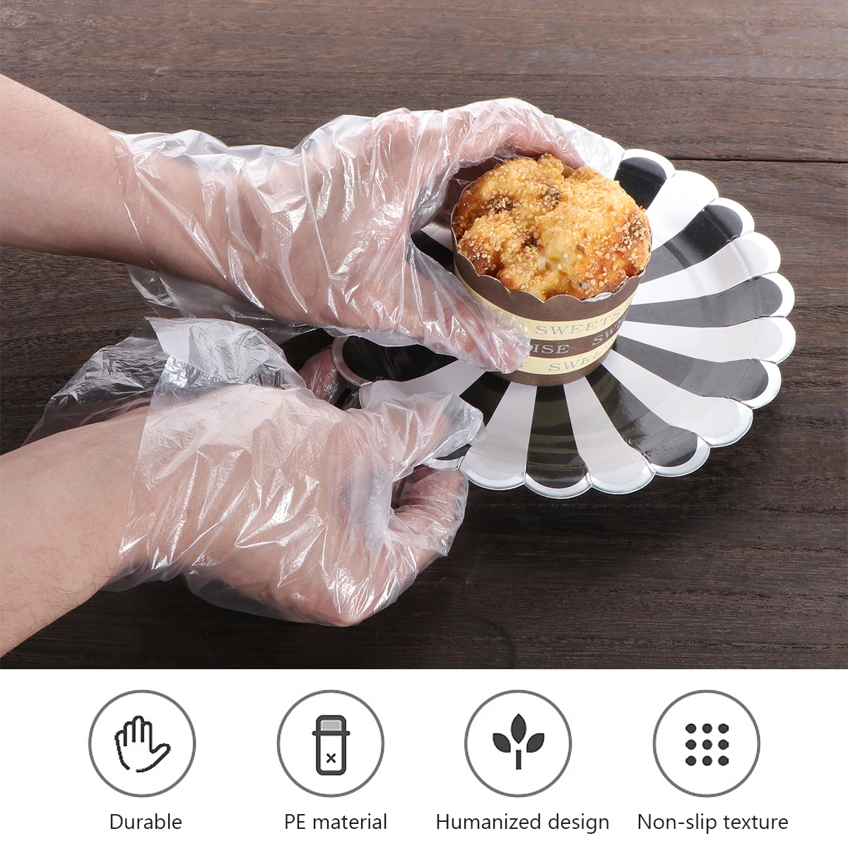 

500 Pcs Gloves Plastic Dishwashing Doing Housework Beauty for Daily Disposable White