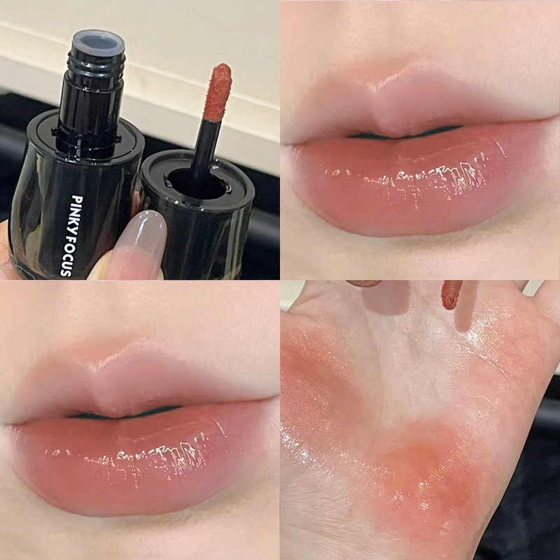 

Высококачественный блеск для губ PINKYFOCUS Crimson Dew Mirror Lip Glaze: увлажняющий, с водным сиянием, пигментированный.