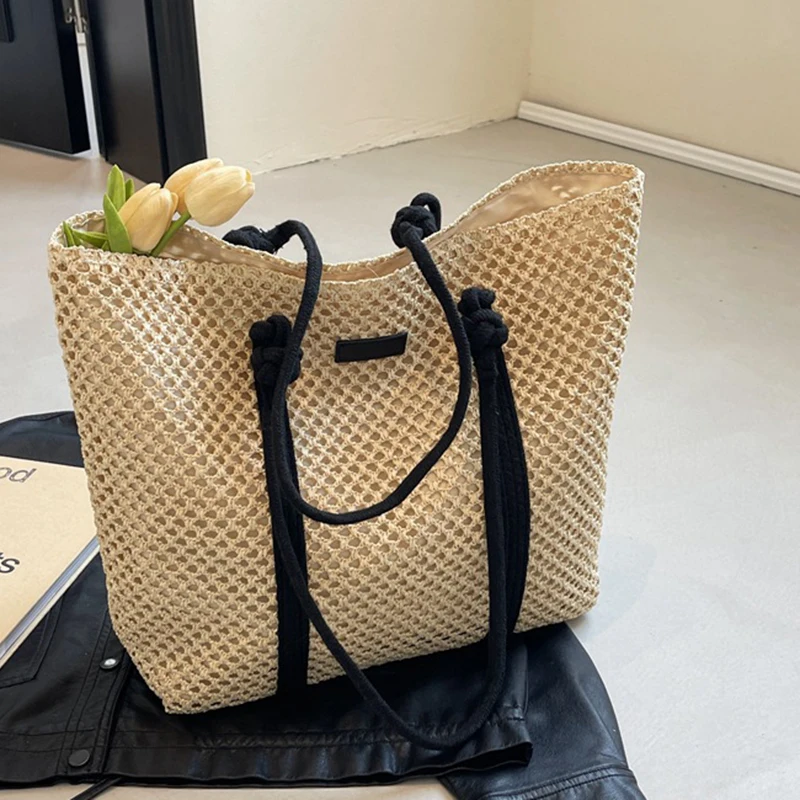 Summer Big Straw Bag For Women Large Capacity Woven Handbag Travel Holiday Beach Bag Casual Shopper Tote Bag Purse bolsa