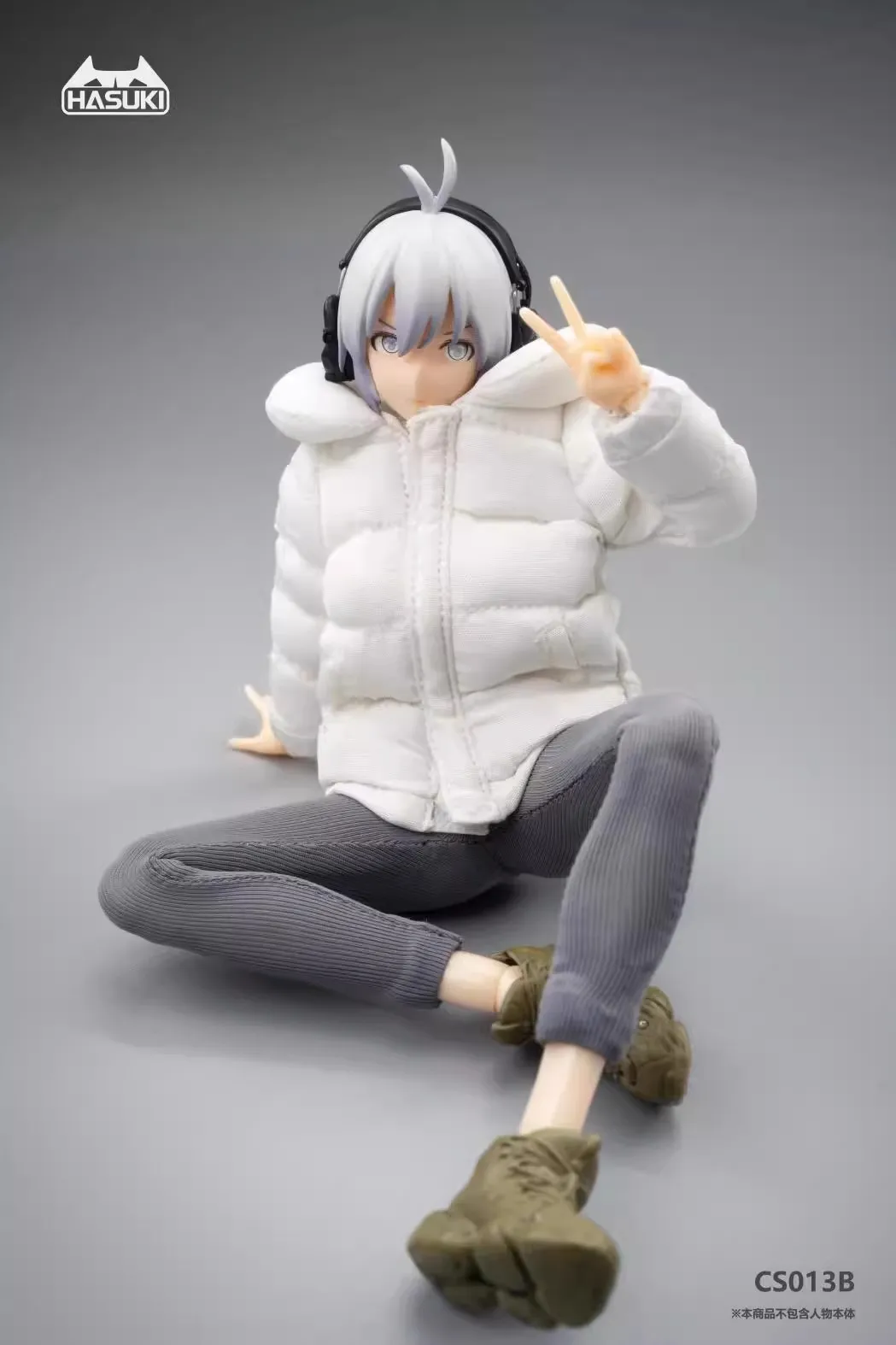 HASUKI 1/12 Scale CS013 Female Winter Casual Down Jacket with Yoga Pants Clothes Model for 6'' Action Figure Body Dolls