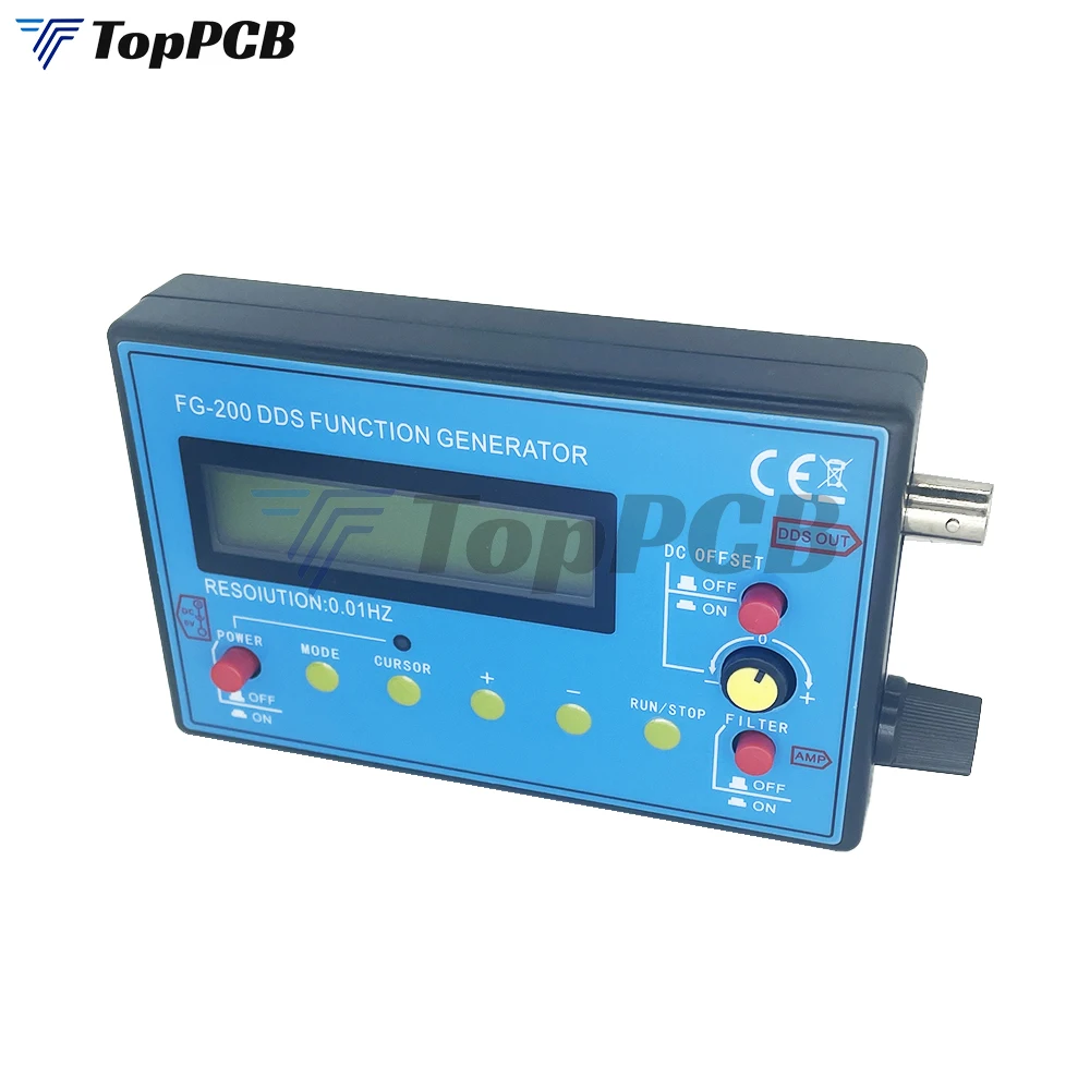 FG-200 Generator sygnału funkcji DDS Licznik częstotliwości 0,01 Hz-500 KHz Moduł źródła sygnału Sine Square Triangle Piłokształtna fala