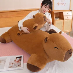 Giant Kawaii Capybara Plush Doll Floor Mat High Quality Animal Brown Capybara Plush Carpet Home Decor Gift For Boys And Girls