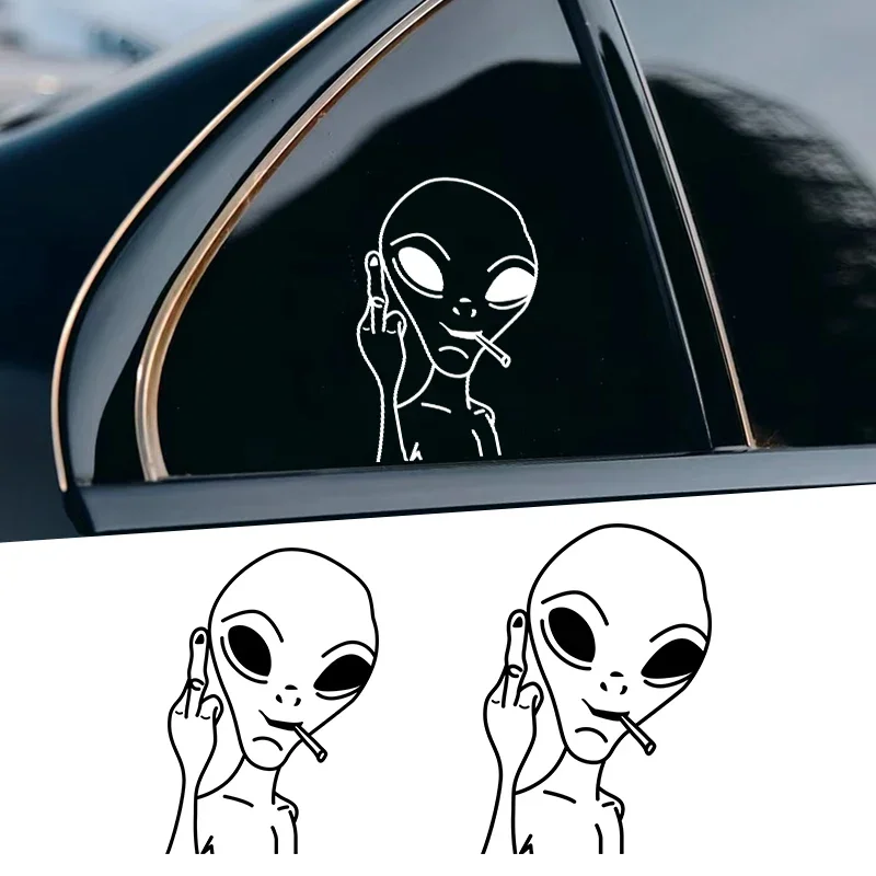 1pc Funny Alien Personality Ufo Car Stickers Vinyl Decals for Auto Window Trunk Rear Windshield Body Styling Exterior Decors