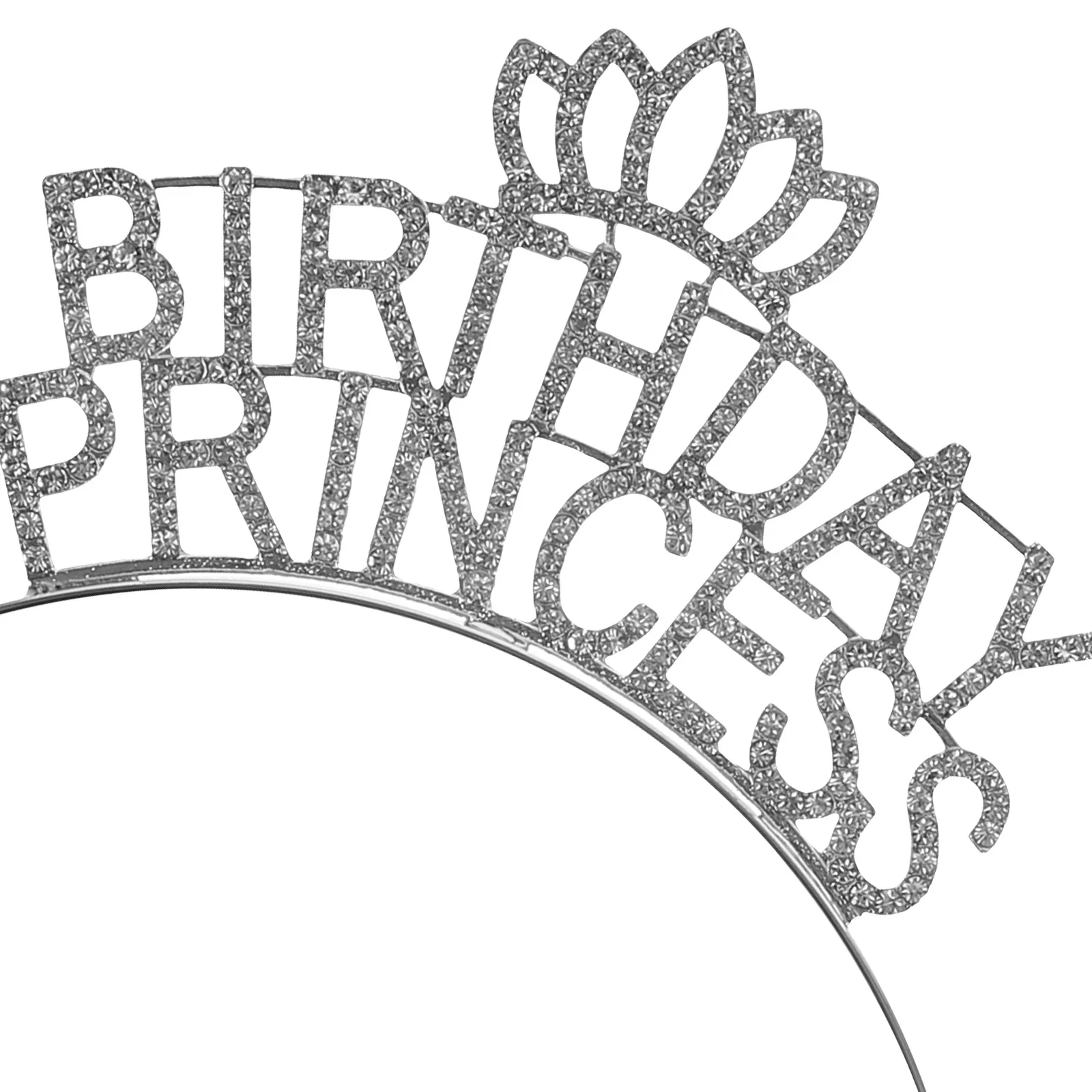 

1Set Princess Crown Headband with Birthday Sash for Women Rhinestone Decorated Party Accessory Lightweight Comfortable