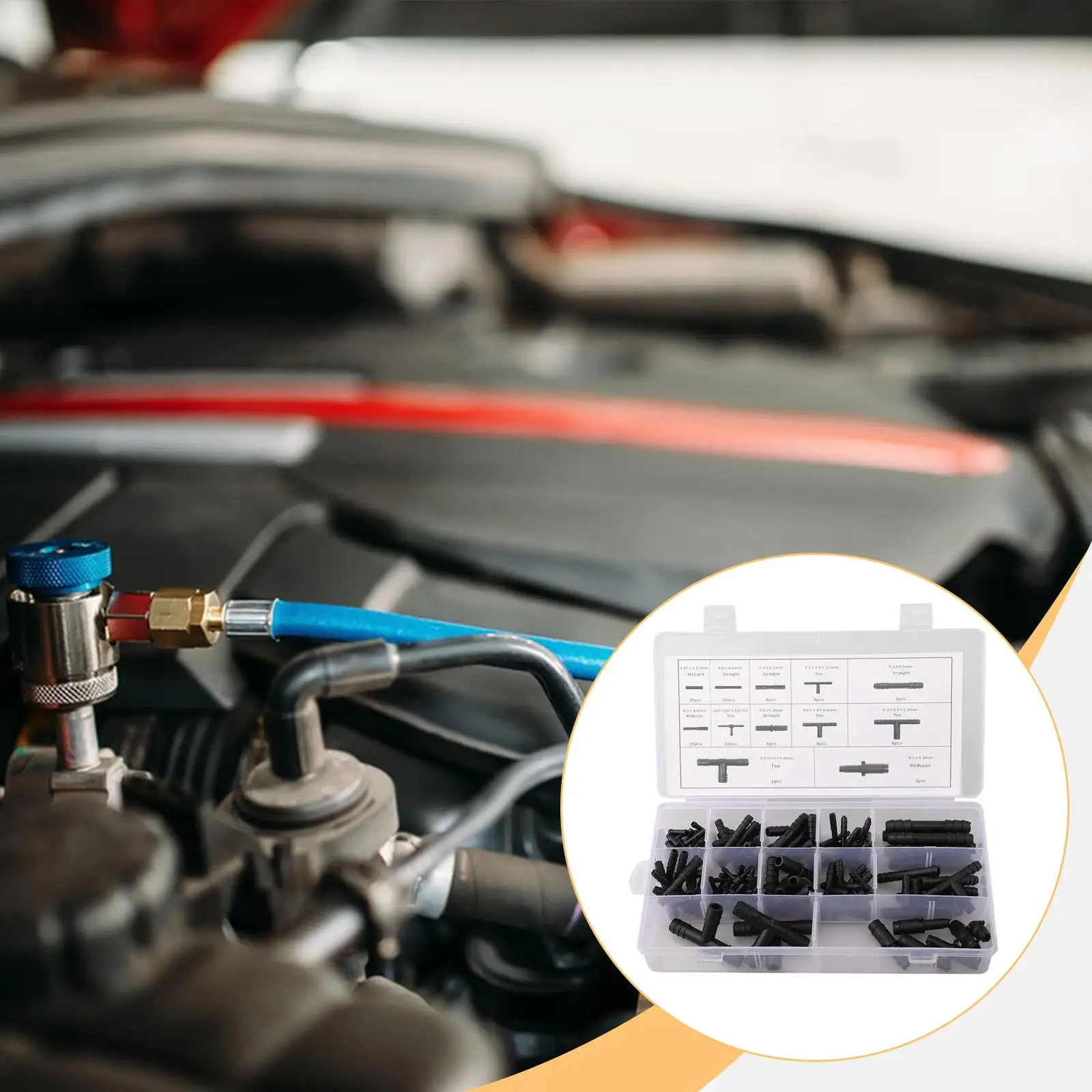 Hose Barb Reducing Fittings Assortment Professional Replacement Adapter Set Universal Plastic Connectors for Car Maintenance