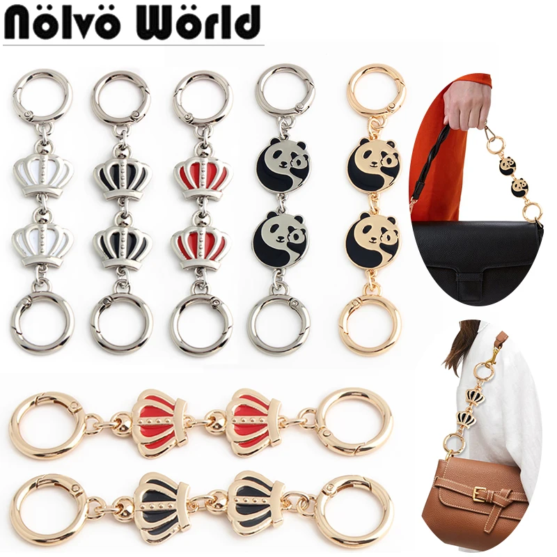 4/10/20PCS 12.5-13cm Panda/Crown Shape Bag Extended Chain Charm For Women's Handbag Wallet Shoulder Crossbody Strap Accessories