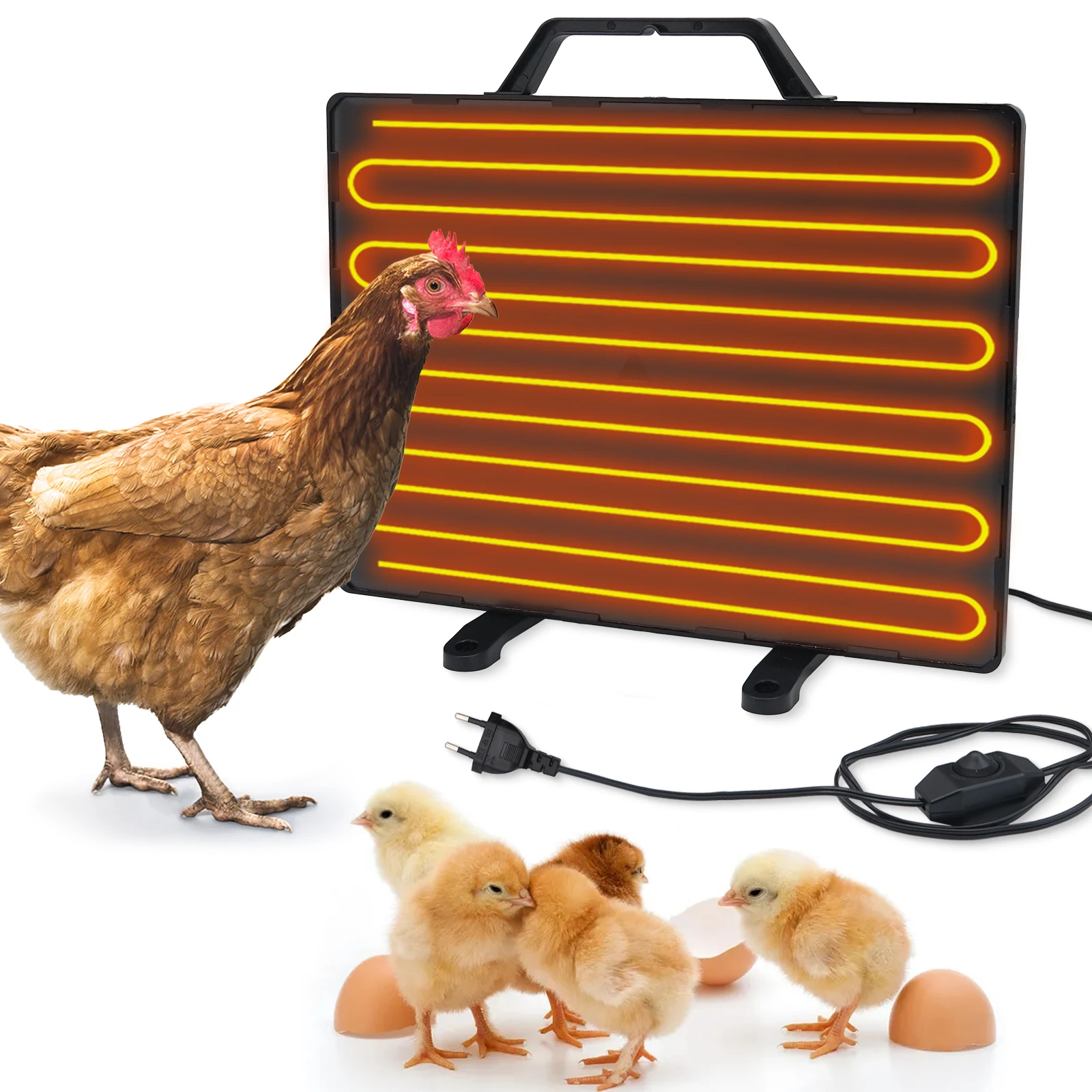 220V Chicken Coop Heater 160 Watts Radiant Heat Chicken Heater Energy Efficient Install by Stand Up for Chicks Hens Dogs Cats