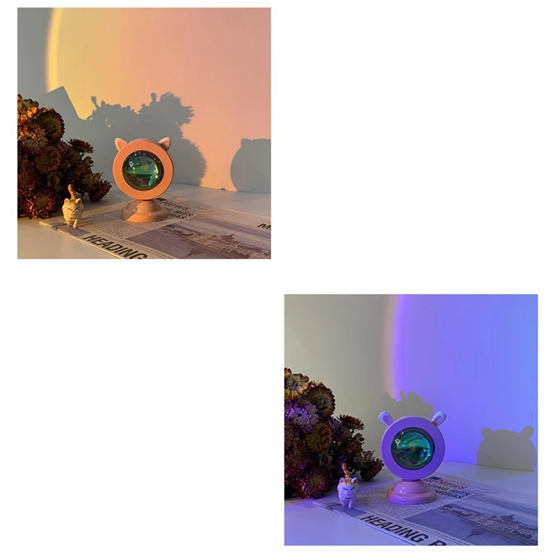HOT! Cartoon Sunset Lamp Rainbow Light Mini Fill Light USB Night Light Gift