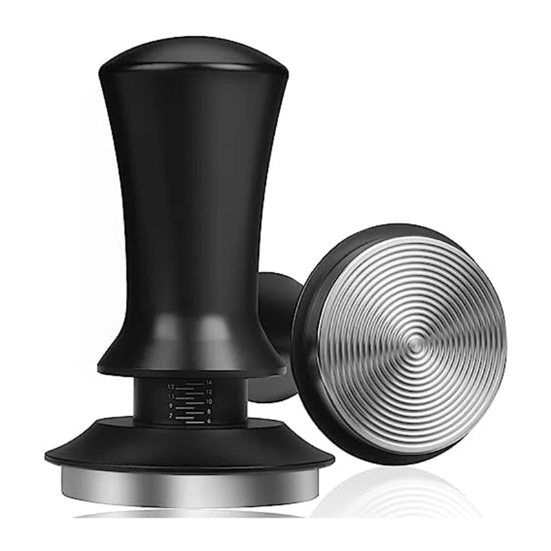 

Espresso Tamper Coffee Tamp 53Mm, Spring-Loaded Constant Pressure Espresso Tamper Set,For Barista Coffee Lovers Black