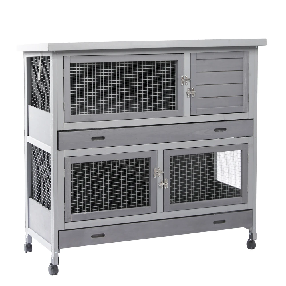 

Indoor Outdoor Rabbit House Guinea Pig Cage Pet House Solid Wood Rabbit Bunny Hutch For Small Animals