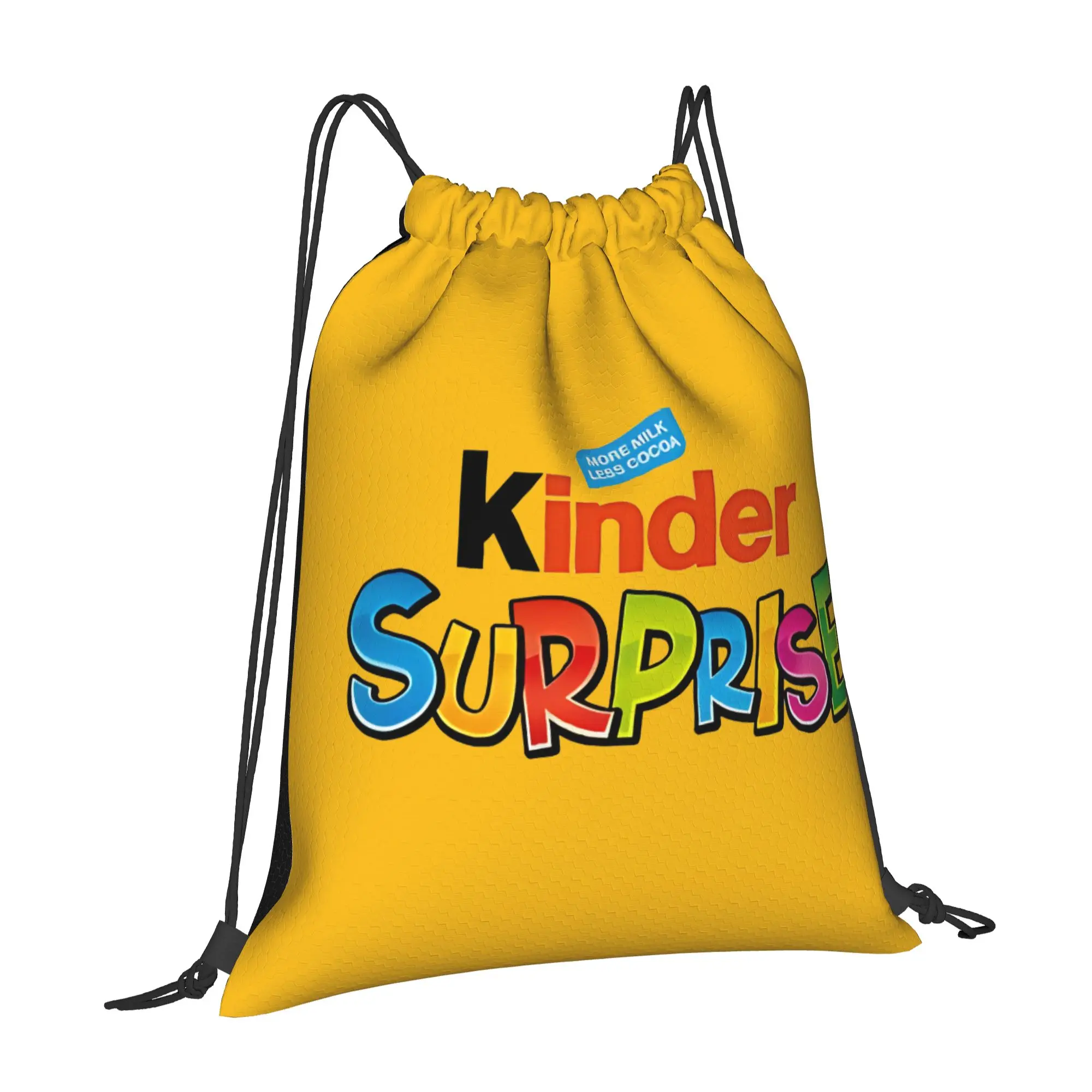 Kinder Sweets surprise yellow Kinder Drawstring Bags Gym Unisex Storage Organize Bundle Pocket Rope Bag