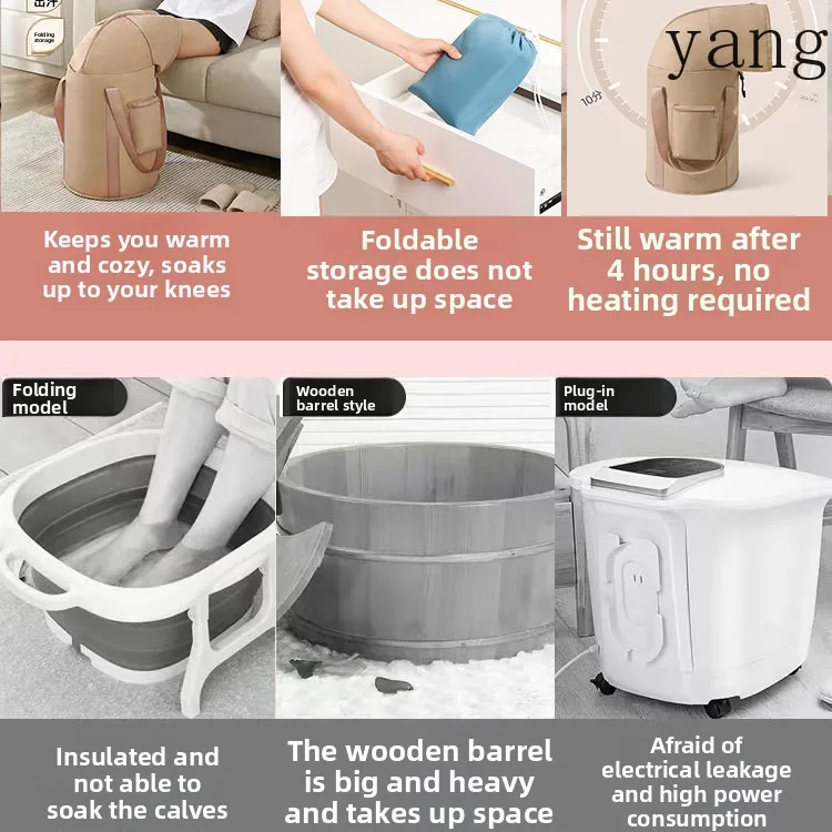 YJQ Insulation Foot Soaking Bag Portable Foldable Foot Soaking Bucket Over Knee Multifunctional Travel Foot Bath Bucket