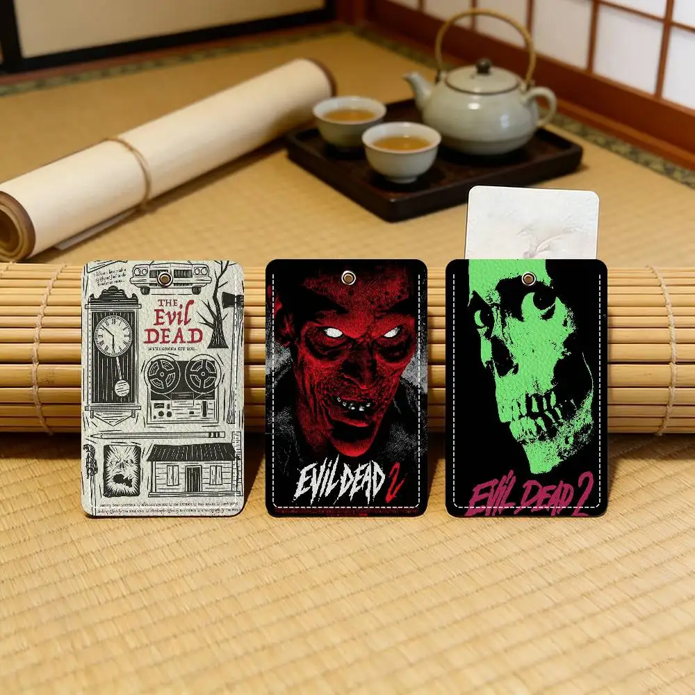 Movie The horror Evil Dead Sleek Leather Card Sleeve with Keyring  Lightweight Wallet for Daily Carry