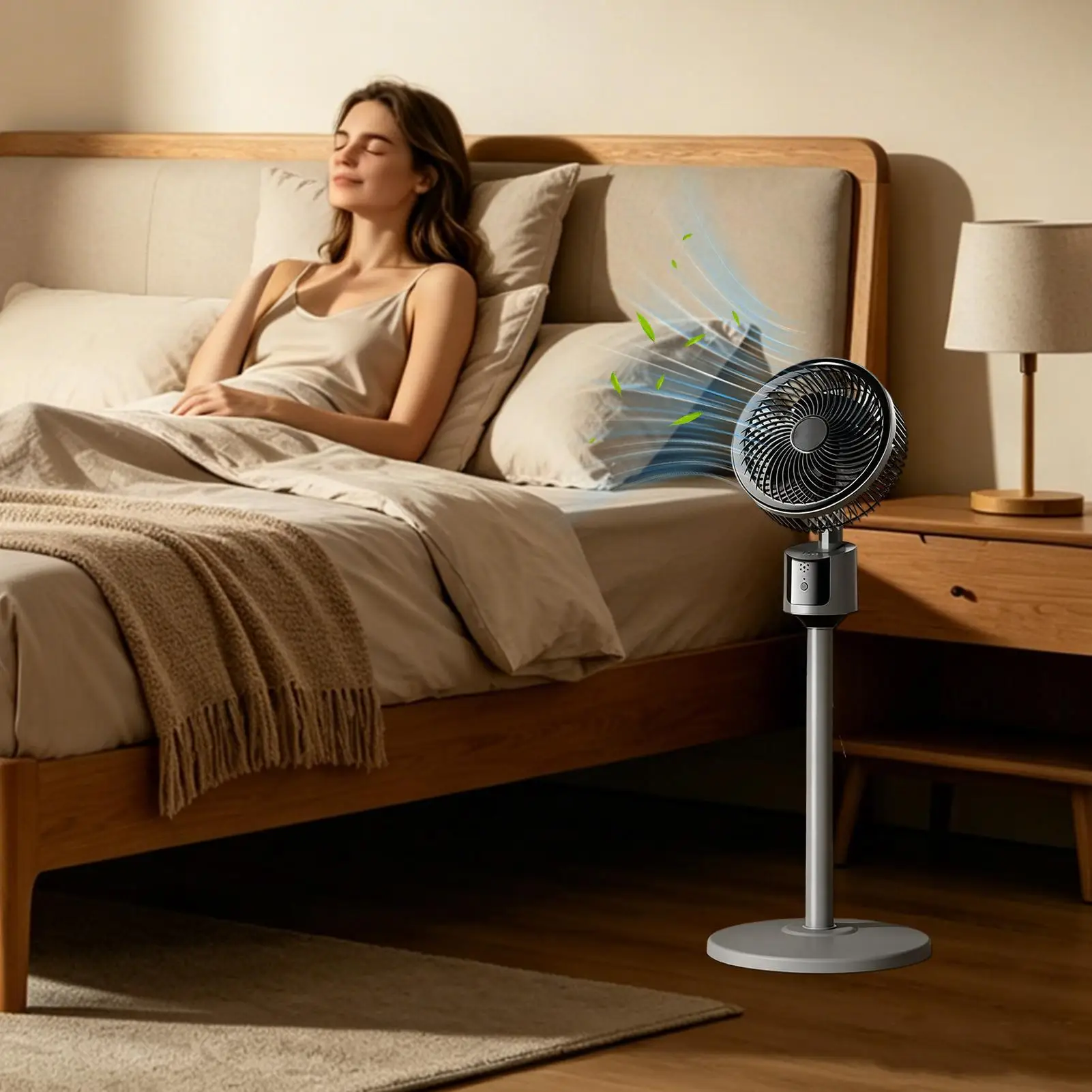 3-Speed Quiet Large Standing Fan Summer Cooling Standing Cooling Fan Height-Adjustable Air Blower Fan For Home Bedroom Office