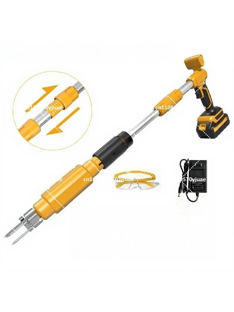 Cordless Electric Lawn Mower Telescopic Handle, Multi-Functional Weed Trimmer for Garden Yard Grass Cutting