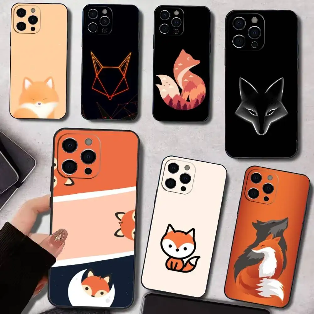 

Sunny Fox Phone Case For IPhone 17,16,15,14,13,12,11,Plus,Pro,Max,Plus,XS,soft case Black silicone
