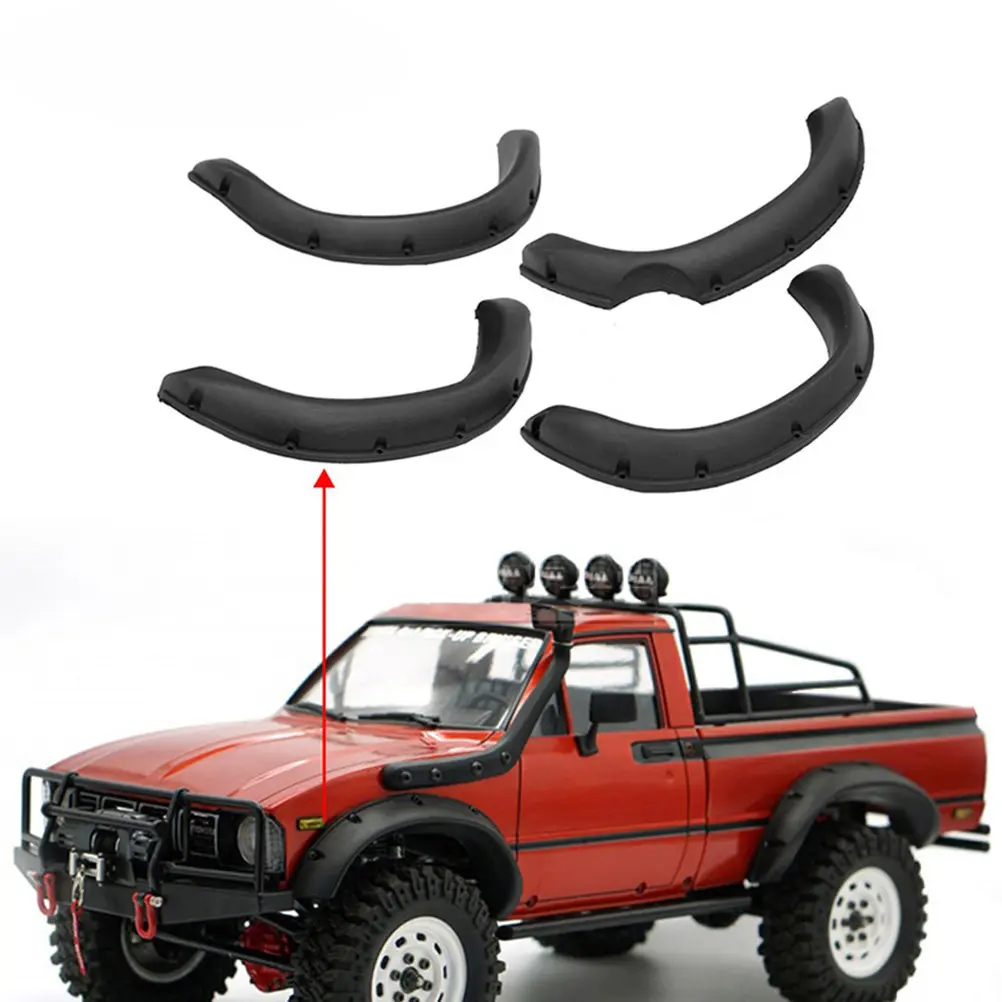 

4Pcs Flares for Rc Car Wheel Eyebrow Kit Protects Wheel Wells from Mud Sand Spray Reduces Paint Damage Fits 1:10 Rc Crawler Body