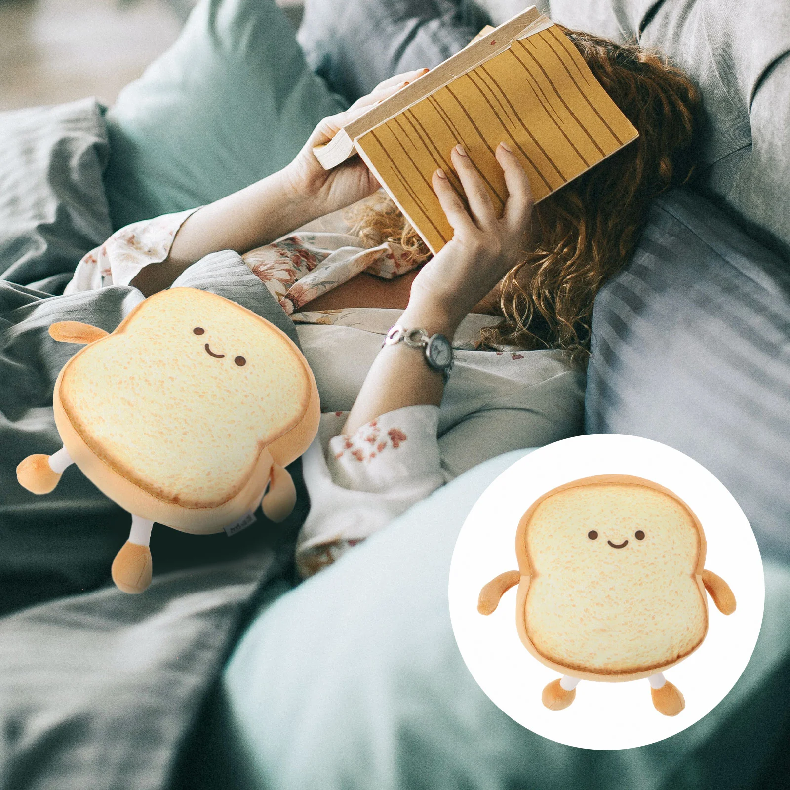 Food Plush Toy Bread Pillow Toast Shape Luxury Lovely Cushion Throw Adorable