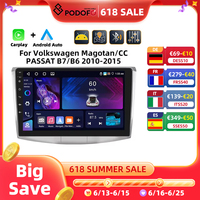 Podofo WIFI 4G Car Radio For Volkswagen Magotan/CC 2010-2014/PASSAT B7/B6 2010-2015 Carplay Android Car GPS 8Core Car Stereo