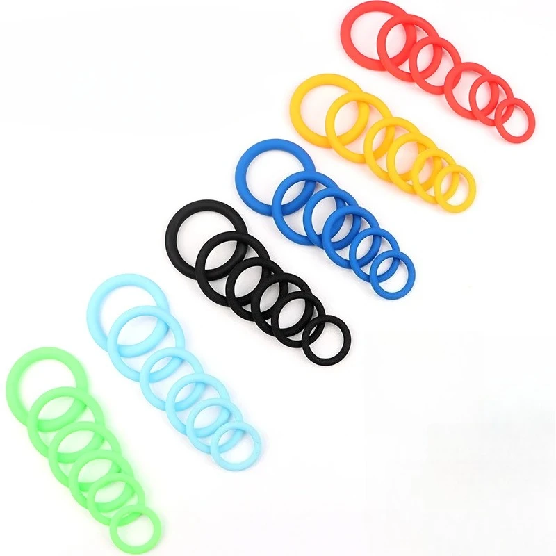 6PCS Silicone Penis Ring Colorful Sex Toys Ejaculation Delay Long Lasting Foreskin Orthosis Resistance Ring Adults Product