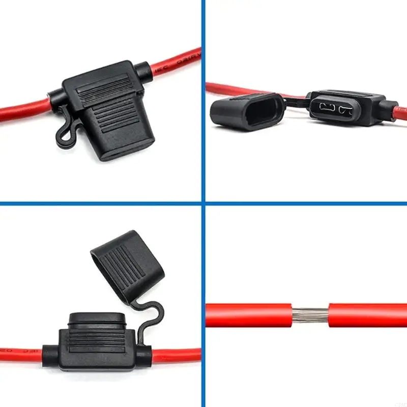 Pacchetto 4 robusti inline ottoni Fusibili 12V con accessorio da fusibili 40A per l'illuminazione per auto e golf C7AC
