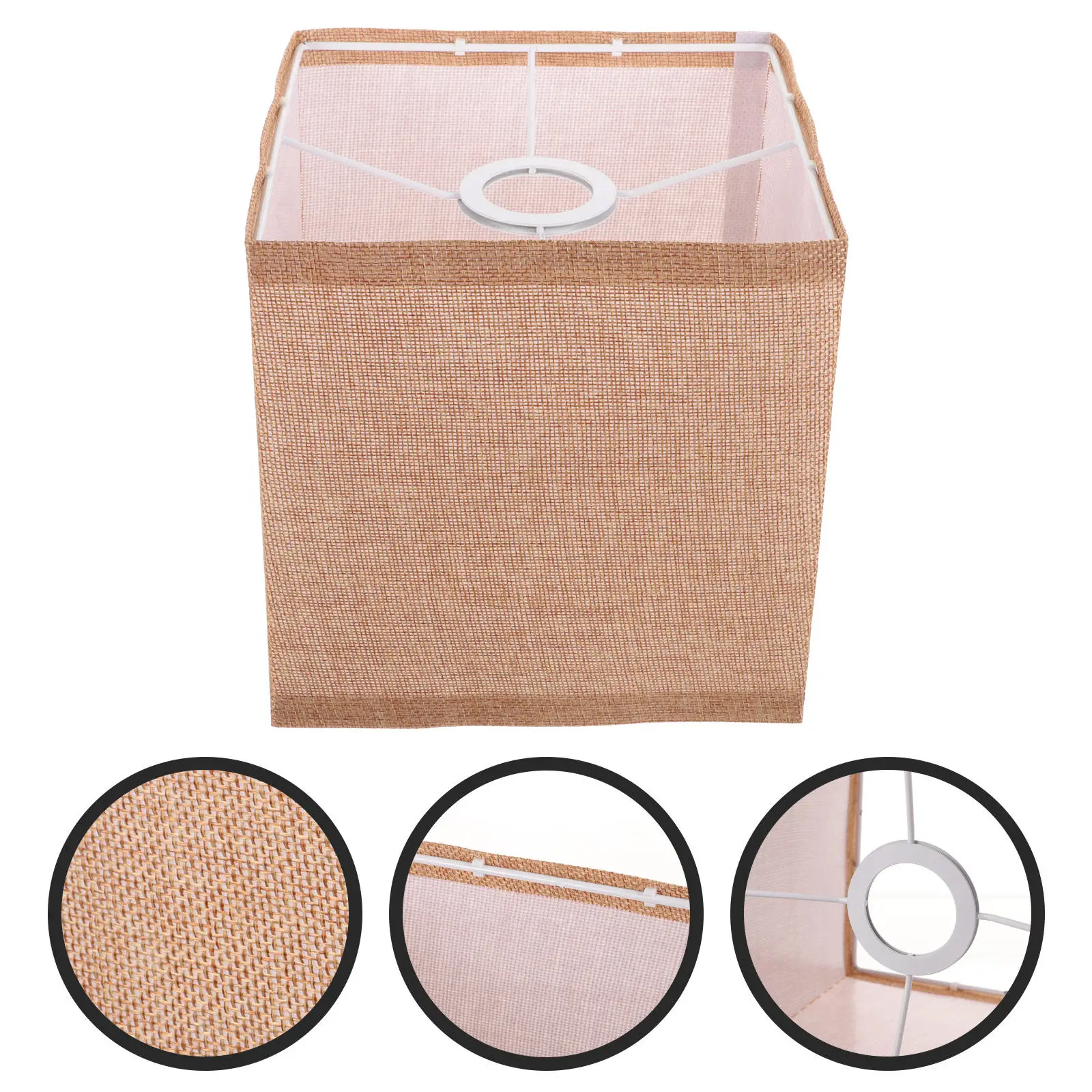 Cloth Lamp Shade Square Premium Fabric Replacement Table Lamp Shade E27 for Home Living Room Office Decoration