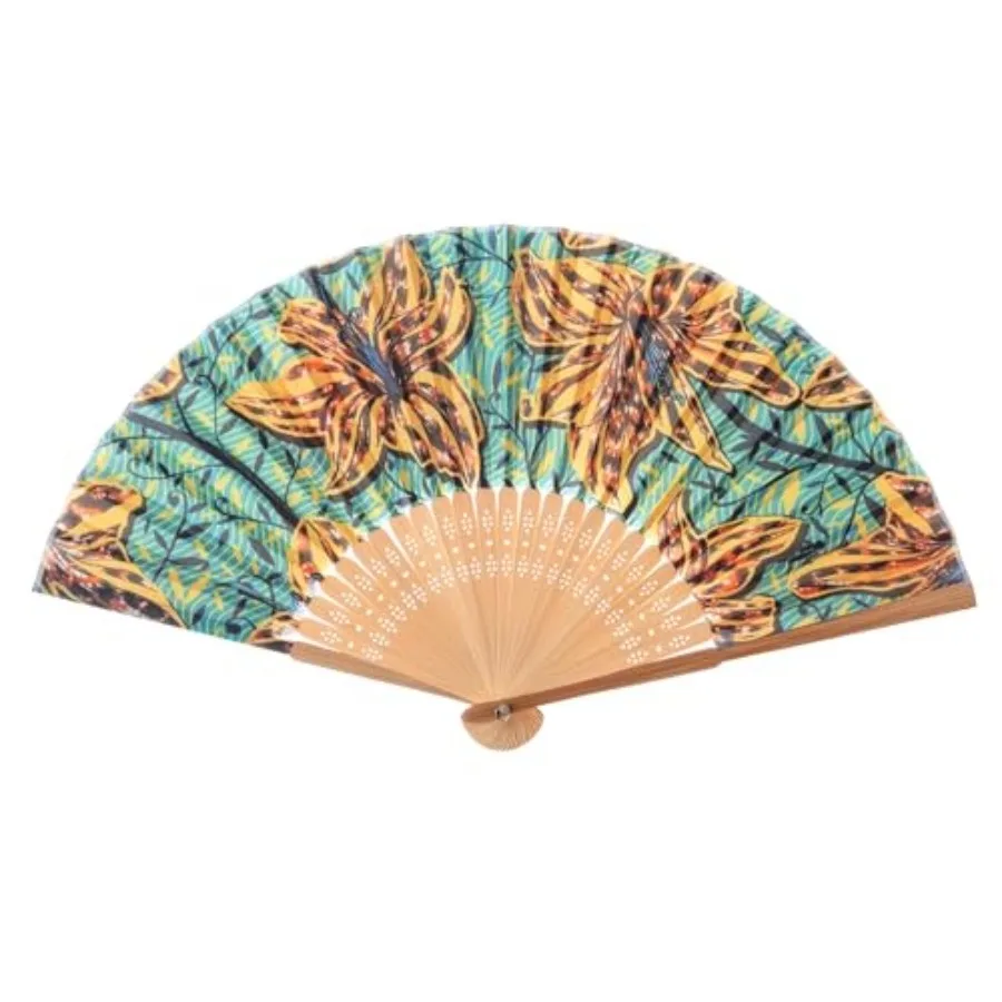 

Hand Fan Bamboo Printed Pattern Folding Fan For Party Wedding Gift