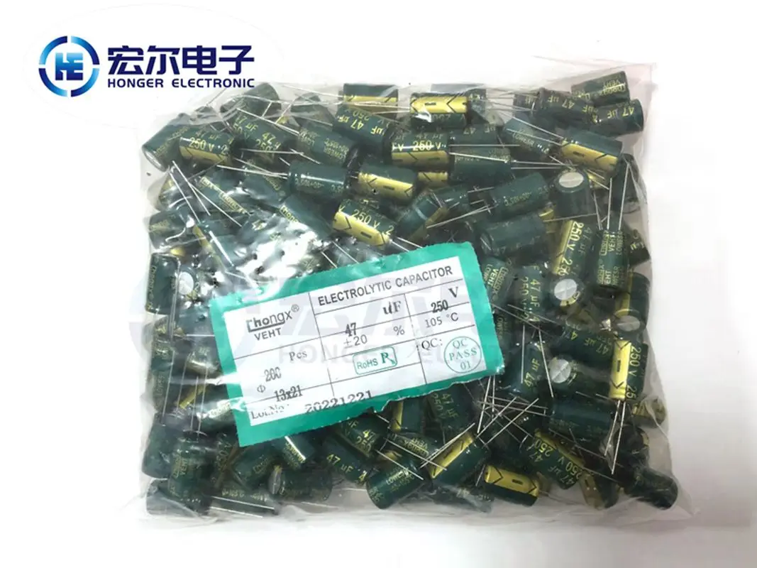 

10PCS 250V47UF 13* 21mm 47UF 250V 13* 21 aluminum electrolytic capacitors