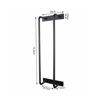 Double-tube Towel Racks Bathroom Accessories Black Bath Storage Shelves Stainless Steel Towel Holder Bars Wall Hanging Organizer