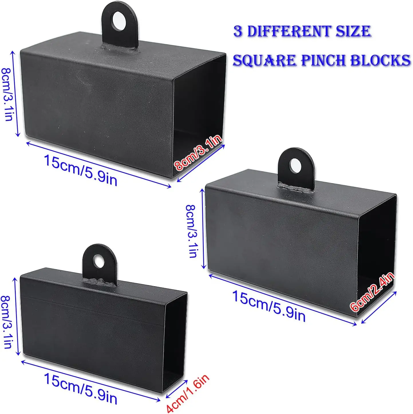 Black Metal Pinch Block Grip Set for Rock Climbing and Forearm Strength Training, with Loading Pin