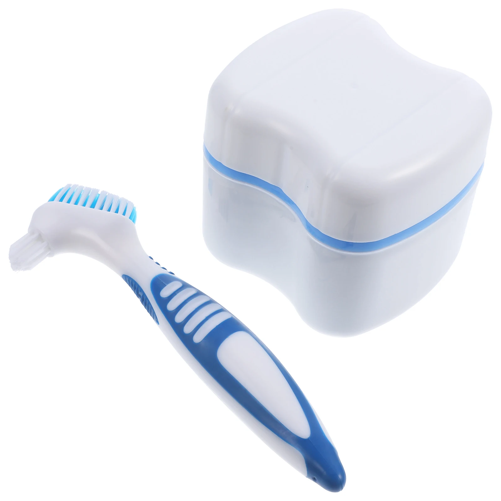 

Denture Toothbrush PP Soft Rubber Double Sided Cleaning Brush for Dentures Home Use Eco Friendly Safe Durable Storage Space