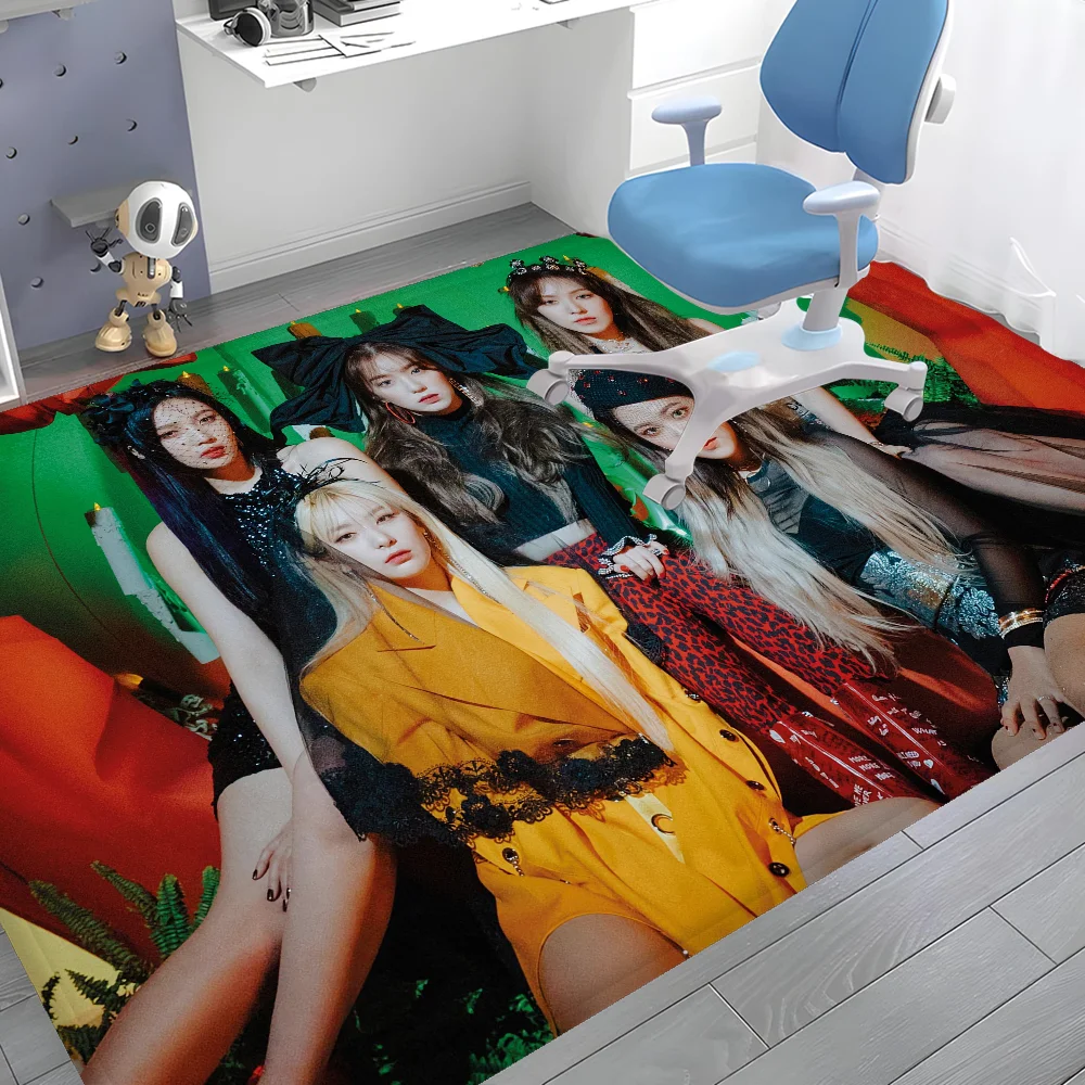 KPOP R-Red-Velvets Floor Mat INS Style Soft Bedroom Floor House Laundry Room Mat Anti-skid Household Carpets