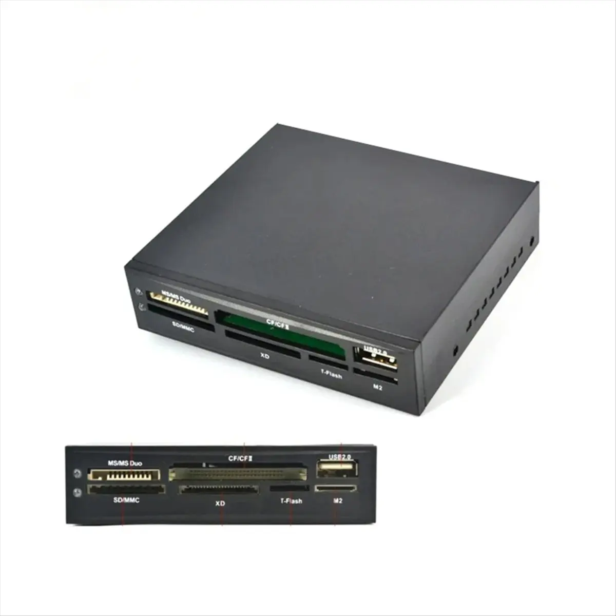 Fashion For PC Case Inbuilt Card Reader USB HUB TFlash Memory Card Writer Adapter for 3.5inch HDD Hard Disk Drive