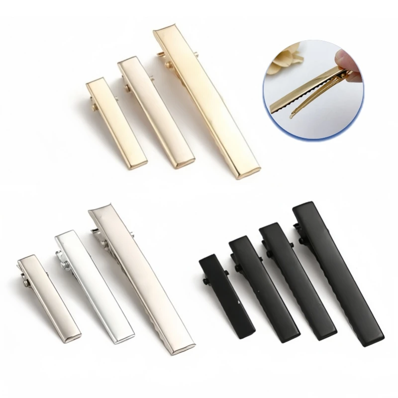 30/50Pcs Hair Alligator Clips Metal Single Prong Duck Bill Hair Clips Flat Top with Teeth Curl Clips for Hair Accessories DIY