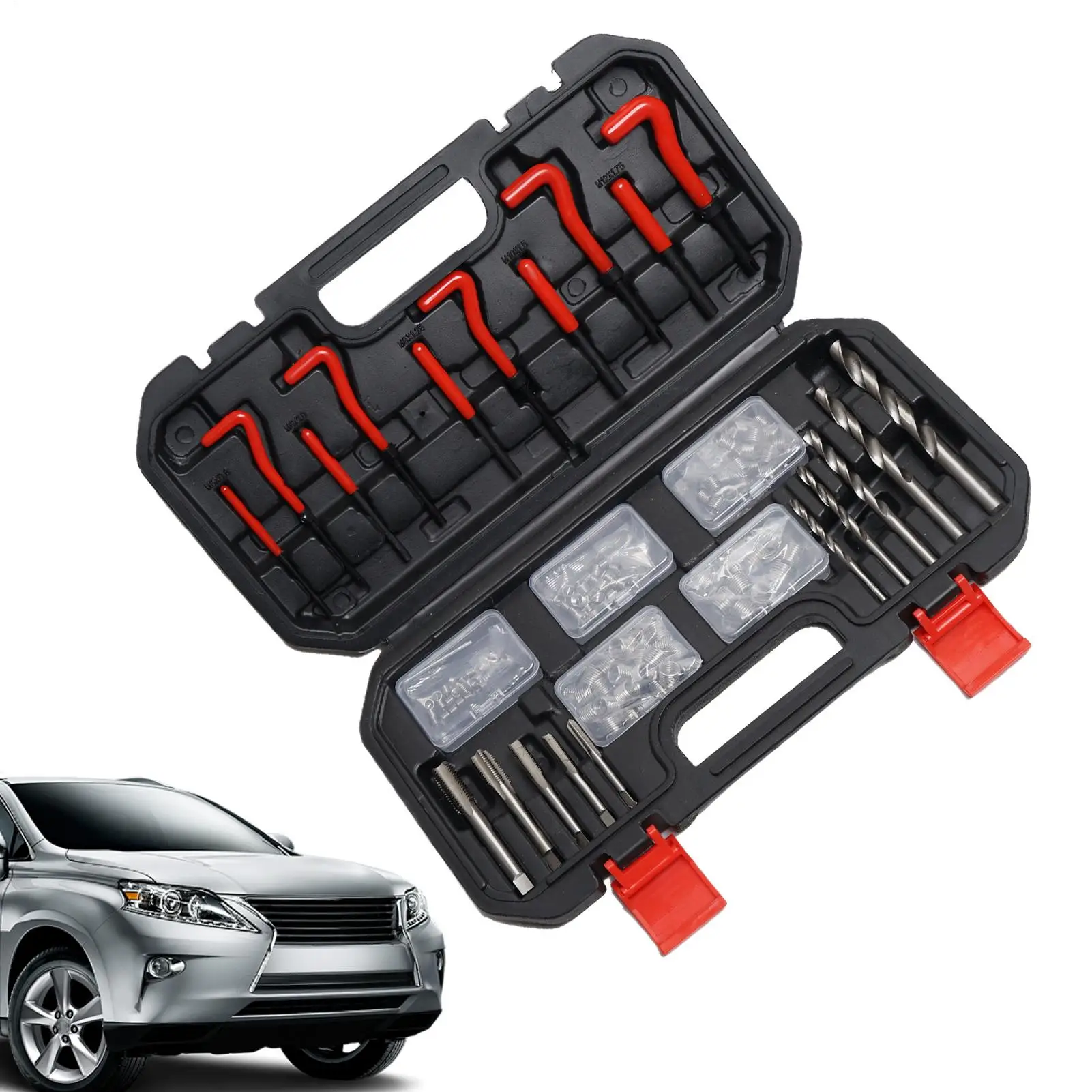 Helicoil Kit Professional High Strength Quick Fix Thread Chaser Set Screw Insert Tool For Industrial Vehicle Machinery Cylinder