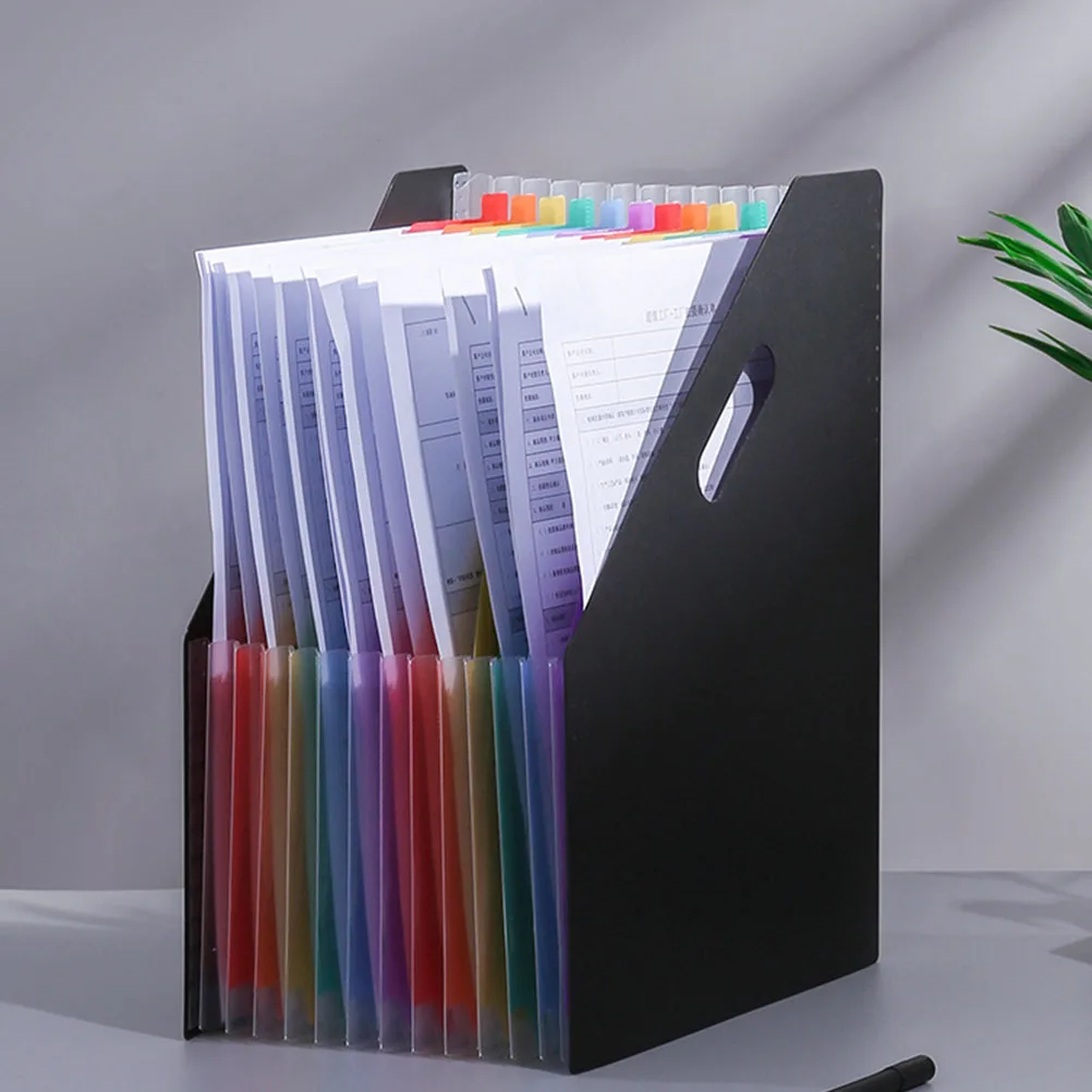 Large Capacity Plastic File Folder Expandable Accordion Organizer Standing Document Organizer Receipt Holder Office Storage
