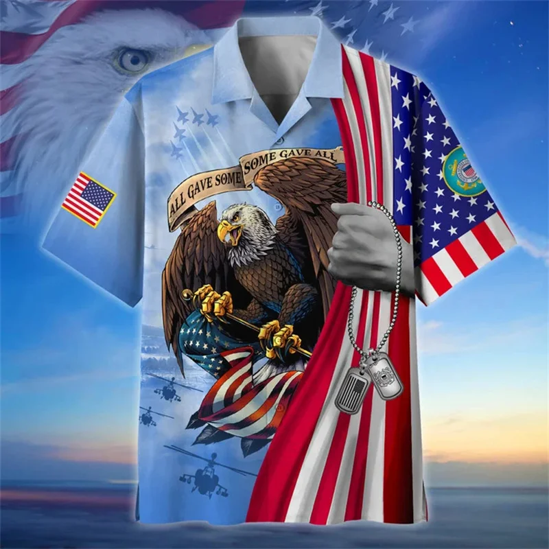 

Summer New 3D UNITED STATES Soldiers Veterans Armys Print Shirts Kid Fashion Short Shirts For Men Women Vintage Hawaiian Clothes