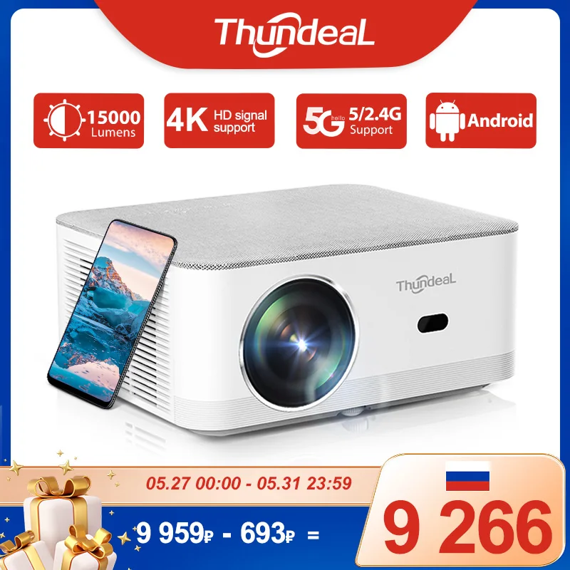 

ThundeaL TD92Pro Mini Projector Full HD 1080P Projetor 5G WiFi Android 4K Video TD92 Pro Portable Beamer 3D Movie Home Theater