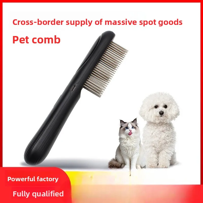 Pet Flea Tick Comb, USB Rechargeable New Safe Painless Lice Removal Indoor Grooming Brush For Small Large Dogs Cats Supplies