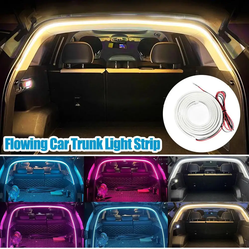 8color Car Sensor Interior Decorative Lamp Strip 2/4M Tail Box Light Strip Ultra-Bright Car Trunk LED Automatic Atmosphere Light