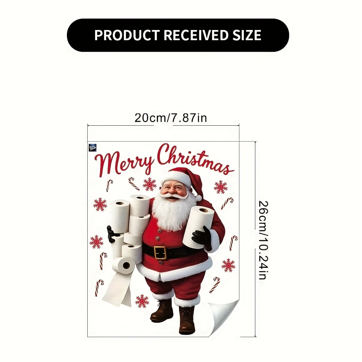 1PC Funny Santa Claus Delivers Toilet Paper Roll Stickers Waterproof DIY Cabinet Doors Walls Toilets Self-adhesive Vinyl Decal