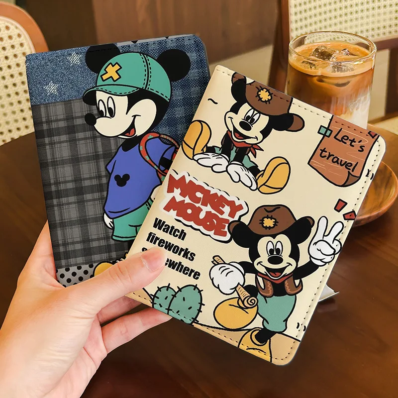 Disney Mickey Mouse Passport Cover and Card Wallet Multi functional Document Holder for Overseas Travel International Students