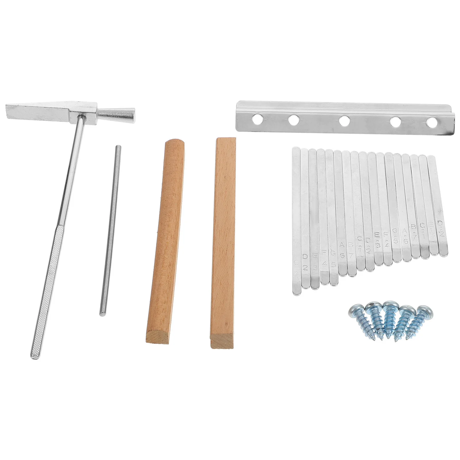 

1Set Kalimba Keys tool Set Durable Steel Wood Replacement Kit Easy Installation Kalimba Accessories Tuning Hammer Parts