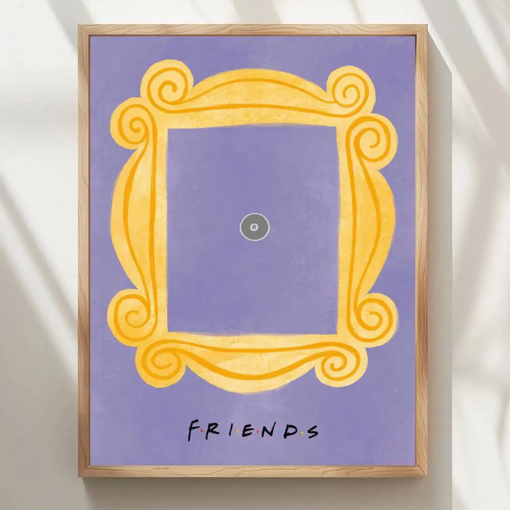 1pc Freunde Guckloch Rahmen Poster Hohe Qualität Druck Wasserdichte Wand Kunst Aufkleber Für Bar Wohnzimmer Dekor Geschenk