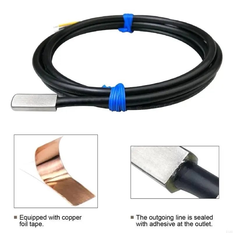 Industrial Adhesive Temperature Sensors Probe With Double Shielded Signals Cable KXRE