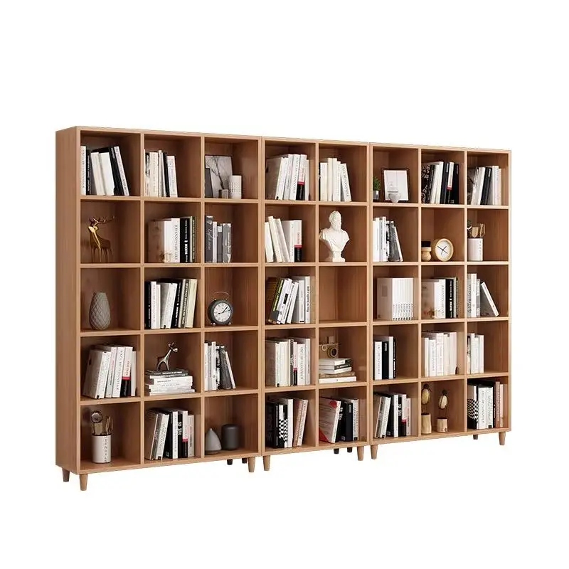 

Complete solid wood bookshelf Shelf Floor-to-ceiling living room against the wall Bookcase Layered shelf Wall verti